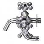 三栄水栓製作所 万能二口横水栓 クロスハンドル仕様 逆止弁なし 呼び:13 寒冷地用 JF12YK-13