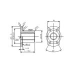 ATM36R　スタンダード2面カットフランジ形ナット(右ネジ)　東洋シャフト(TOYO)