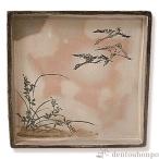 角皿 花鳥乾山十二月 初雁(8月）はつかり  1枚 ( 名入れ有料 退職祝い 定年 角皿 長皿 焼き魚 さんま おしゃれ 清水焼 京焼 結婚 出産 内祝い )