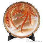 飾皿 金襴手鳳凰 10号 皿立付 ( 木箱名入れ有料 木札名入れ有料 置物 飾皿 スタンド 絵皿 贈り物 九谷焼 結婚 出産 内祝い 引き出物 金婚式 )