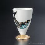 酒盃 色絵線描金彩クジラ図 ( ぐいのみ