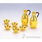 純金 酒器セット 槌目 A 千呂利2個/猪口5個 ( 光則（金工芸） 木札名入れ有料 高級 コレクシ ...