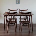 ISSEIKI ダイニングセット 食卓 5点セット 高級素材ウォルナット使用 木製家具 【WA-97-5】