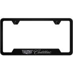 【並行輸入品】キャデラック ブラック ステンレススチール ナンバープレートフレーム - GF.CAD3.EB　