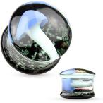 【並行輸入品】フローティングマッシュルームパイレックスガラスダブルフレアプラグゲージボディジュエリー ペア　