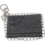 【並行輸入品】Harley-Davidson メンズ スカル グラファイト 三つ折り ミディアムレザーウォレット UN4618L-GRYBLK　
