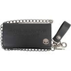 ショッピングスカル 【並行輸入品】Harley-Davidson メンズ スカルメダリオン コア バイカー 三つ折り トールウォレット COREM03-BLK　