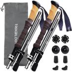 [ параллель импортные товары ]Trekking Poles Collapsible Nordic Hiking Pole Pair - Trek-Z Cork Han