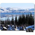 ショッピングsnowman 【並行輸入品】Mouse Pad - Lake Mountain Thingvellir National Park Snowman 3　