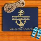 [ параллель импортные товары ]Personalized Welcome Aboard Boat Mat - Customized Text Name Anchor D