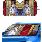 ショッピングsnowman 【並行輸入品】Christmas Snowman Reindeer Wreaths Car Sun Shade  Windshield Sun Sha