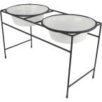[ параллель импортные товары ] Platinum Pets Modern Double Diner Stand with Two 8 Cup Rimmed Bowls