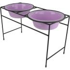 [ параллель импортные товары ] Platinum Pets Modern Double Diner Feeder with Stainless Steel Dog B