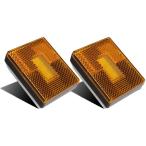 [ параллель импортные товары ] Partsam ( янтарь 2 шт LED квадратный stud крепление клиренс боковой маркер (габарит) свет прицеп туристский фургон отражающий c функцией 12