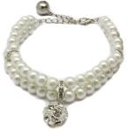 [ параллель импортные товары ] PETFAVORITES 2 Row Pearls Rhinestones Pet Cat Dog Necklace Collar J