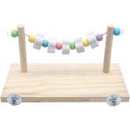 [ параллель импортные товары ] Wooden Stand Platform with Grinding Stones for Rat Gerbil Guinea Pi