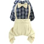 [ параллель импортные товары ] HOODDEAL Pet Clothes Dog Shirts Stylish Classic White Plaid Blue St