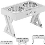 [ параллель импортные товары ] URPOWER Elevated Dog Bowls Adjustable Raised Dog Bowl with 2 Stainl