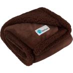PetAmi Waterproof Dog Blanket for Bed Couch Sofa | Waterproof Dog Bed Cover for Large Dogs| Brown Sherpa Fleece Pet Blanket Furniture Protector | R