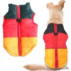 [ параллель импортные товары ] Idepet Pet Dog Cat Coat with Leash Anchor Color Patchwork Padded Pu