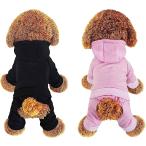 [ параллель импортные товары ] Dog Hoodie Pet Jumpsuit Fleece Sweatshirt with Buttons Dog Clothe