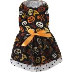 [ параллель импортные товары ] Skull Orange Black Halloween Cat Dress Dog Pumpkin Puppy Dresses C
