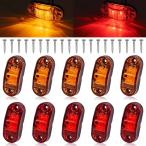 [ параллель импортные товары ] Tnisesm 10Pcs Amber+Red 2.5 Inch Waterproof Trailer Marker Lights