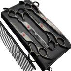 [ параллель импортные товары ] 7.0in Titanium Professional dog Grooming Scissors set Straight &amp; Th