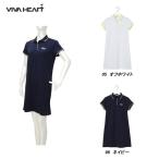 ビバハート VIVA HEART レディース 春夏 吸水速乾 UVケア モノグラムジャガード半袖ポロワンピース サイズ42