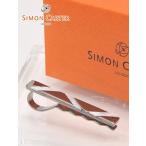 サイモンカーターSIMON CARTER メンズ アクセサリー ネクタイピン マザーオブパール ジグザグ線埋め込み Tie Clip シルバー Men's