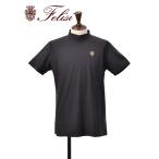 フェリージ ゴルフ Felisi GOLF モックネック半袖Tシャツ メンズ カンクリーニ ロゴ入りエンブレム ブラック 国内正規品 でらでら公式 ブランド