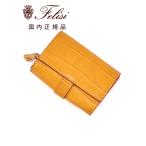 フェリージ felisi ミニ財布 メンズ コンパクトウォレット エンボスレザー 3500/9/SA イエロー フリンジ装飾ファスナー コロコロ ユニセックス 国内正規品