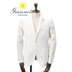 ジャンネット GIANNETTO シャツジャケット メンズ シングル2つ釦 コットンリネン CORALLO ホワイト 軽量 ラペルピン 国内正規品 でらでら 公式ブランド