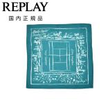 li Play × Monte Carlo Country Club REPLAY×Monte Carlo Country Club маленький шарф мужской искусственный шелк изумруд зеленый принт внутренний стандартный товар 