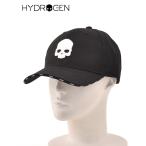ショッピングハイドロゲン ハイドロゲン HYDROGEN ベースボールキャップ メンズ コットンツイル スカルワッペン ブラック 6パネル 帽子 ベルクロアジャスター調節 でらでら ブランド