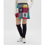  официальный Munsingwear одежда MUNSINGWEAR блок рисунок вязаный юбка женский уборная возможно талия резина Golf модный MG5FSK51L