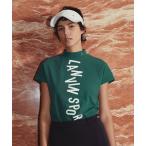 公式 ランバン スポール ロゴプリントボトルネック半袖シャツ Sunscreen NIR レディース 吸汗 ストレッチ ゴルフ VG5FHS21L 25FW