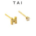 TAI JEWELRY(タイジュエリー) イニシャル ピアス PAVE INITIAL MISMATCHED ゴールド ロンハーマン取扱