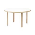 artek アルテック 91 白 ホワイト ダイニングテーブル 4人 アアルト テーブル 4本脚 Φ125cm 丸 丸型 カフェ 北欧家具 木製 新生活 正規品