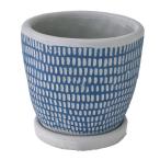 SPICE スパイス SPICE OF LIFE レリーフ プランター ドットライン ブルー CCGH1820BL | 植木鉢 レリーフプランター 皿付き プランター 鉢 陶器鉢