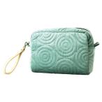 Yahoo! Yahoo!ショッピング(ヤフー ショッピング)SPICE スパイス enrich ベロアスクエアポーチ ストラップ付き スパイラル ブルー SRLK1930E | フラッ トポーチ ポップ 通勤 メイク道具 スキンケアグッズ 収納