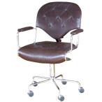 SPICE スパイス brown leather chrome office chair STG-SID-1512 | インテリア  チェア 北欧 ヴィンテージ 家具 アンティーク 北欧家具 オフィスチェアー