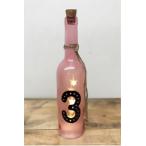 TRI GLASS LIGHT NUMBER BOTTLE PINK 3 SLW100 | ライト グラスライト ピンク 3 ナンバーボトル 数字 インテリアライト 照明 レトロ LEDライト 星形 スター