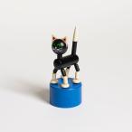デトア プッシュアップトイ ネコ 木製 オブジェ チェコ DETOA WOODEN PUSH UP TOY