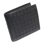ショッピングヴェネタ BOTTEGA VENETA ボッテガ ヴェネタ 193642 V47W1 8803 ブラック INTRECCIATO イントレチャート 二つ折り 小銭入れあり メンズ財布
