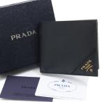 ショッピングPRADA PRADA プラダ 2MO738 QME F0632 SAFFIANO METAL NERO ブラック ゴールド金具 二つ折り財布