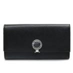 BVLGARI ブルガリ 30414 ブルガリブルガリ ブラック ロゴクリップ留め具 フラップ開閉 長財布 レディース財布