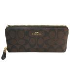 COACH コーチアウトレット スリム長財布 59267 IMAA8 ブラウン×ブラック ゴールド色金具 シグネチャー ラウンドファスナー