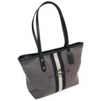 COACH コーチ アウトレット ストライプ トートバッグ 69645 SBKBK ブラック×グレー シルバー色金具 ストライプ柄 シティジップトート キャンバス