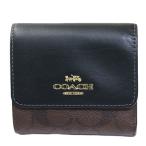 COACH コーチアウトレット マイクロ シグネシャー スモール トライフォールド ウォレット CF369 IMV3E ブラウン×ピンク 三つ折り財布 レディース財布